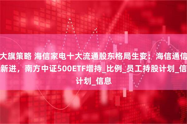 大旗策略 海信家电十大流通股东格局生变：海信通信等新进，南方中证500ETF增持_比例_员工持股计划_信息